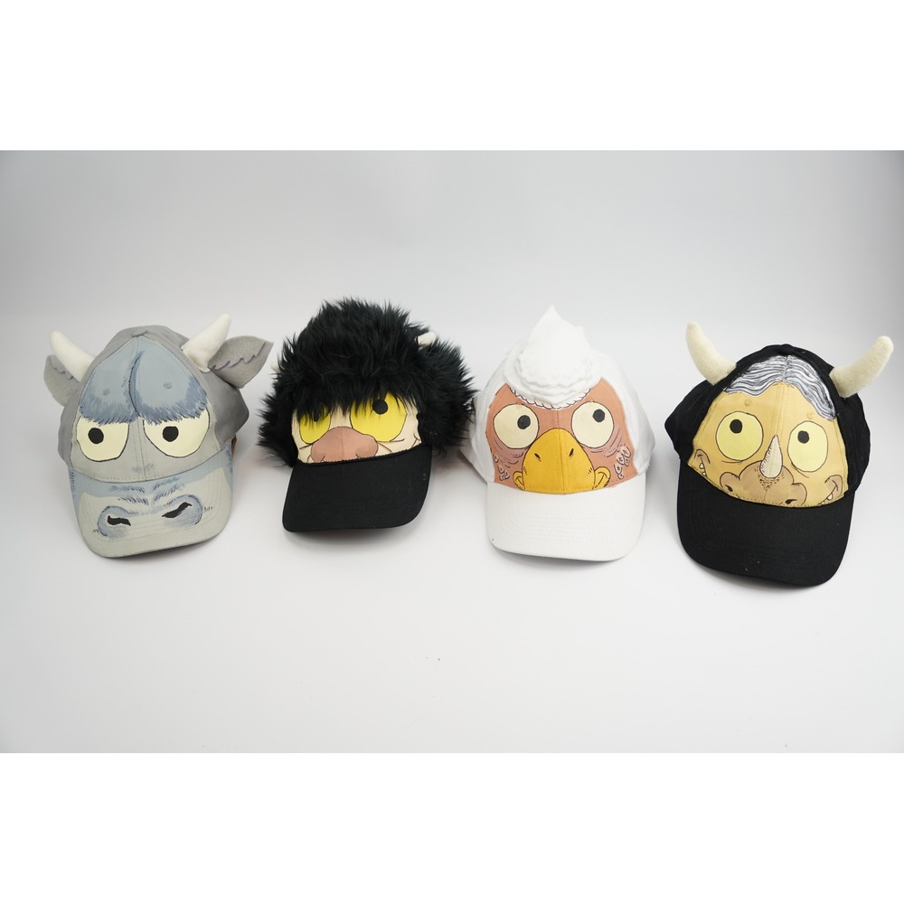 Where the Wild Things Are Character Baseball Cap Set 4pc Handmade Painted